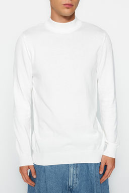 TRENDYOL MAN Ekru Slim Fit Pamuklu Yar?m Bal?kc? Yaka %100 Pamuk Basic Kazak TMNAW22KZ1293 - Trendyolmilla фото 4