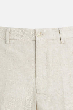 REGULAR FIT LINEN/COTTON BERMUDA SHORTS - Zara фото 9