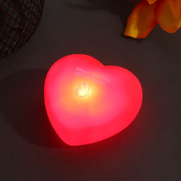Фигурка светящаяся RISALUX «Сердце. Наша любовь», LED-ночник, 2хLR44, 7×7×3.5 см