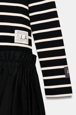 VESTIDO COMBINADO RAYAS / Negro - Zara фото 6