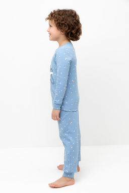 К 1621/голубой,космические просторы пижама д/дет яс