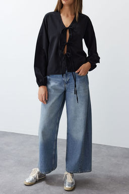 Lacivert Onden Baglamal? Dokuma Gomlek TEDSS24GO00001