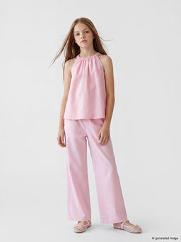 Брюки Loose Fit из поплина для девочек
