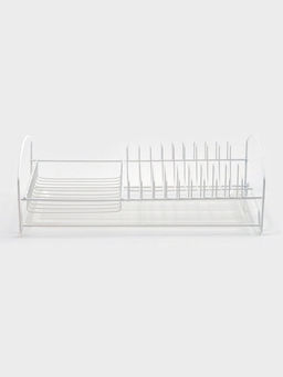 Сушилка для тарелок и кружек с поддоном, 39×25×12 см, белая