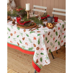 Скатерть новогодняя Доляна New Year 146х220см, 100%хл, рогожка 164 г/м2  фото 2