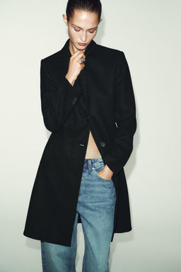 ABRIGO HOMBRERAS SOFT / Negro - Zara фото 2