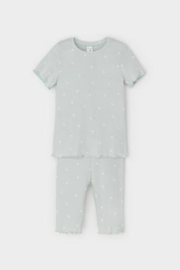 К 1632/серое небо,мини листики пижама для дев