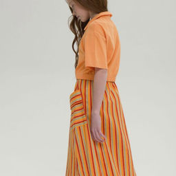 PELICAN, юбка для девочек, Оранжевый фото 3