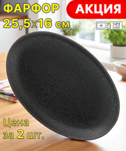 Цена за 2 шт. БЛЮДО ОВАЛЬНОЕ BRONCO MIDNIGHT 25,5*16 СМ