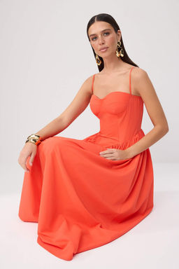 Nar _i_e_i D_z Dokuma Poplin Maxi Astars_z __k/Gece Elbise - Trendyolmilla фото 2