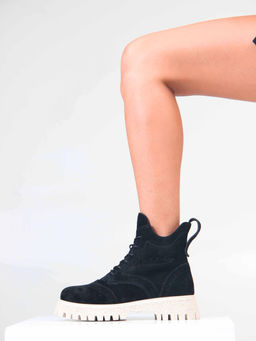 Ботинки 338.1541be. черный замша/Мех