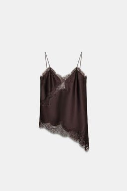 ZW COLLECTION LACE CAMISOLE TOP - Zara фото 12