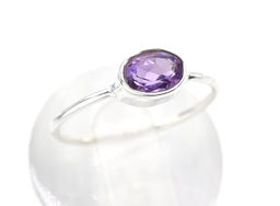 Кольцо С925 с аметистом овал 6*8мм, размер 18, 1,1г