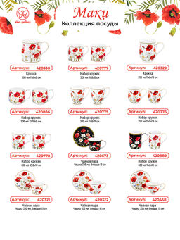 Чайник 1 л 23*13*17 см "Маки на черном" NEW BONE CHINA