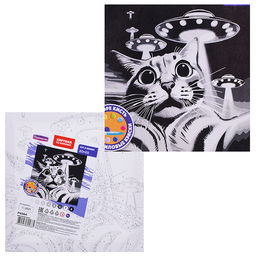 Картина по номерам "Кот в панике" 20х20см