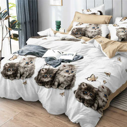 КПБ Поплин Эксклюзив - Котята 2 сп. с Евро простыней (нав.70х70)