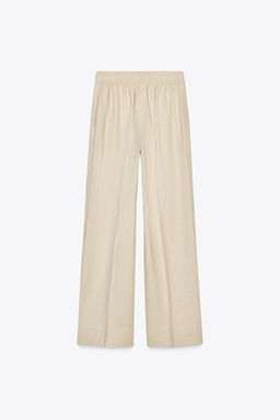 WIDE-LEG LINEN-BLEND TROUSERS - Zara фото 13