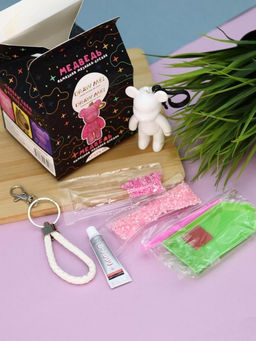 Алмазная мозаика на брелке Draw Me! Fuchsia bear, (4.5*3.5*8 см)