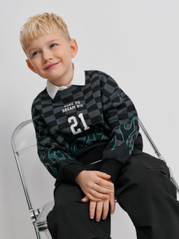 ACOOLA / Джемпер детский для мальчиков Peregrin черный принт  фото 4