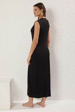 Siyah Orme Y?rtmacl? Maxi Plaj Elbise TBESS25EL00117 - Trendyolmilla фото 4