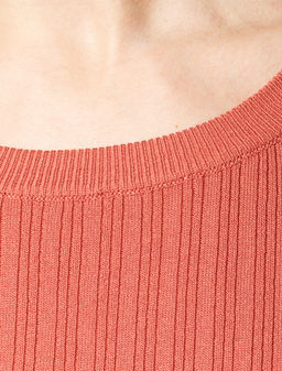 Джемпер Vilatte из вискозы с нейлоном терракотовый  фото 2