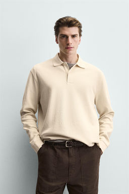STRIPED TEXTURED POLO SHIRT - Zara фото 3