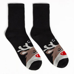 Новогодний подарочный набор термос и носки 3 пары KAFTAN Bad Santa, размер 41-44 (27-29 см)  фото 6