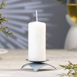 Металлический подсвечник на 1 свечу «Звёздочка», 8×7.5×3 см, серый