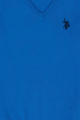 Базовый свитер кобальтово-синего цвета для мальчика - U.s. polo assn фото 3