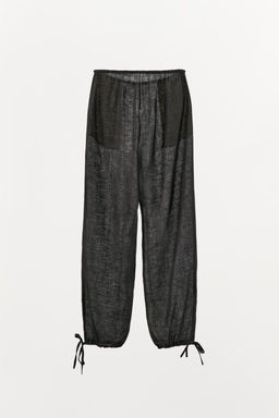 CONTRAST LINEN TROUSERS - Zara фото 10