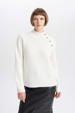 Свитер с полуводолазкой свободного кроя - Defacto фото 4