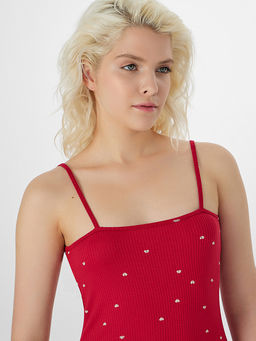 Сорочка ночная женская красная с принтом в сердечко - Mark formelle фото 3