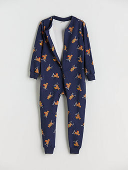 Bisiklet Yaka Bask?l? Erkek ?ocuk Tulum