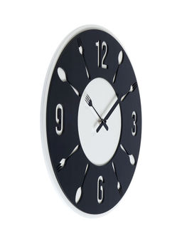 Часы настенные интерьерные «Вилка-ложка», d=35 см, бело-чёрные