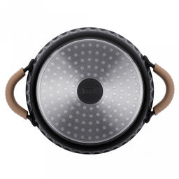 Кастрюля с антипригарным покрытием Fiamma 2,6л, д20см, h16см, s1,6мм, дно s4,5мм, литой алюминий, стеклянная крышка, пароотвод, бакелитовая ручка с покрытием soft-touch, силиконовые съемные ручки-прихватки, капсульное дно, цветная коробка, Regen - Домашняя мода фото 3