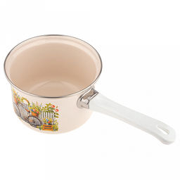 "Романтика" Ковш эмалированная 1,5л, форма цилиндрическая, металлическая крышка (Россия)