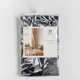 Шторы для кухни с подхватами Этель Palm leaves, 149×180 см, комплект - 2 шт.