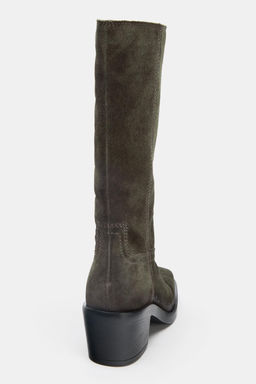 SPLIT SUEDE CONTRAST STITCH BOOTS - Zara фото 11