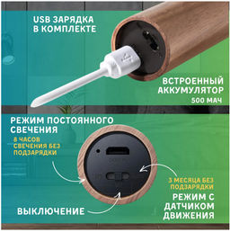 Светильник настенный сенсорный. С датчиком движения. usb - Family фото 2