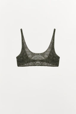 SEQUINNED BEADED BANDEAU TOP - Zara фото 4