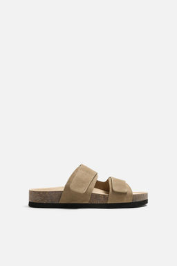 DOUBLE STRAP LEATHER SANDALS - Zara фото 4