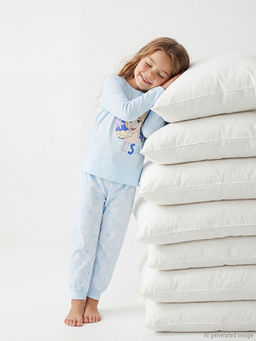 Elsa Bask?l? K?z ?ocuk Pijama Tak?m?