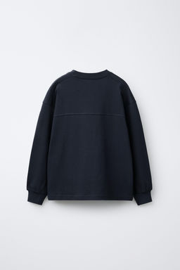 CAMISETA TEXTO BORDADO / Marino oscuro - Zara фото 2