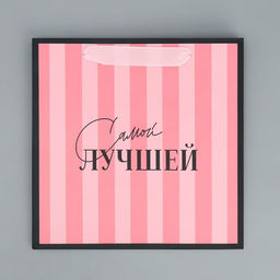 Цена за 2 шт. Пакет подарочный ламинированный квадратный, упаковка, «Лучшая», 22×22×11 см