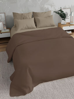 Постельное белье перкаль премиум - Меркури, цвет шоколадный Семейный (нав.70х70)