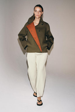 PANTAL?N CRUZADO BOTONES ZW COLLECTION / Tostado claro - Zara фото 2