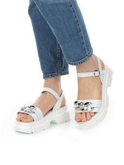 08-PED129-1 WHITE Босоножки женские (натуральная кожа)
