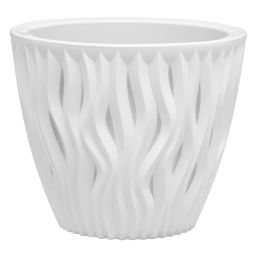 Кашпо для цветов пластиковое 4,5л d-21,5 см "Вдохновение" Белый/белый