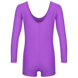 Купальник гимнастический Grace Dance, с шортами, с длинным рукавом, р. 38, цвет фиолетовый  фото 10