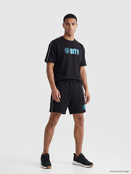 Bisiklet Yaka Manchester City Bask?l? Erkek Spor Ti??rt